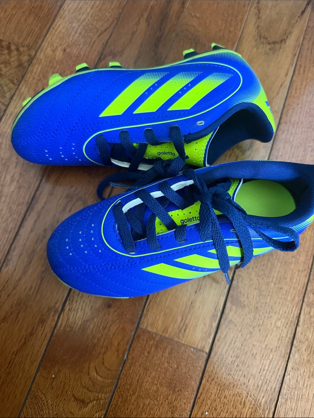 adidas Kids Blue & Neon Green Soccer Cleats